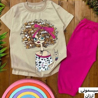 تیشرت شلوارک دختر مو فرفری کد 1725