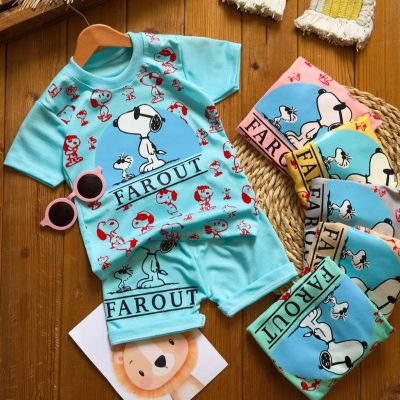 تیشرت شلوارک اسنوپی رنگی کد 1802