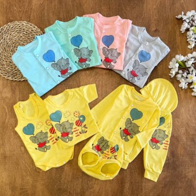 ست ۶ تکه نوزادی طرح فیل ۱۳۰۱