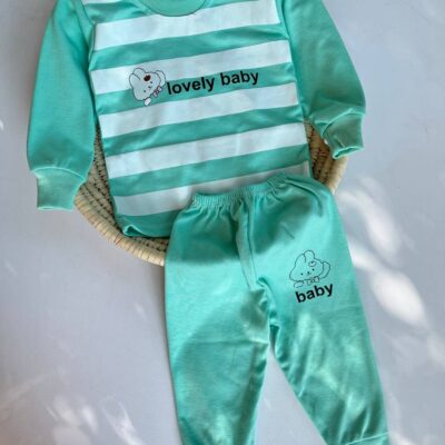 بلوز شلوار راه راه سبز ۱۸۰۳