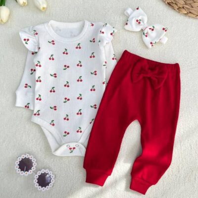 بادی شلوار آلبالو با هدبند ۱۷۴۳