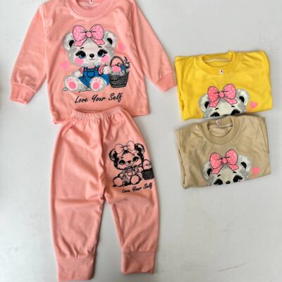 بلوز و شلوار دختر خرسی کد 1803